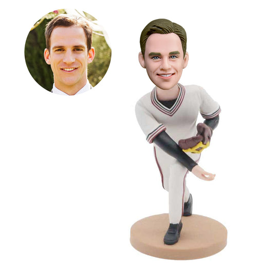 custom male baseball pitcher bobbleheads