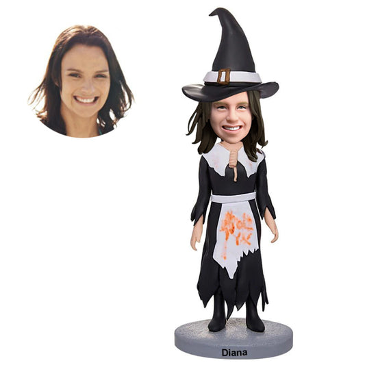 Custom Bobbleheads Halloween Gifts - Witch  Personalized Bobbleheads for the Special Someone as a Unique Gift Idea