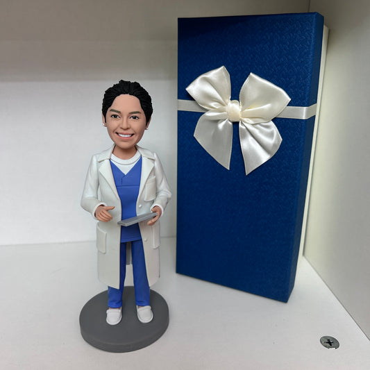 Fully Customizable Female Doctor With Ipad Custom Bobblehead