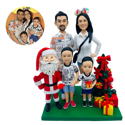 A Family Of Christmas Custom Bobblehead With Engraved decorate