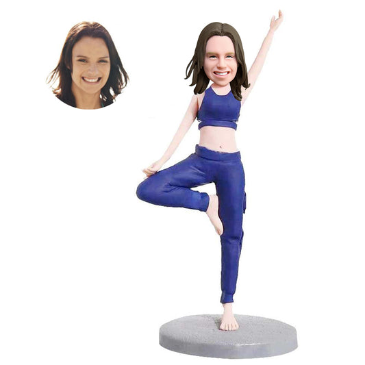 custom female yoga teacher bobbleheads