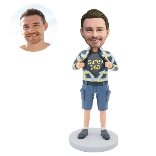 fathers day gifts custom male bobbleheads in plaid shirt