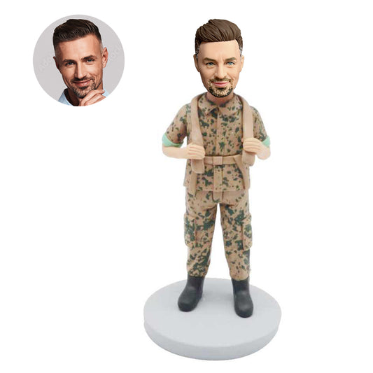 custom male soldier bobbleheads in military uniform