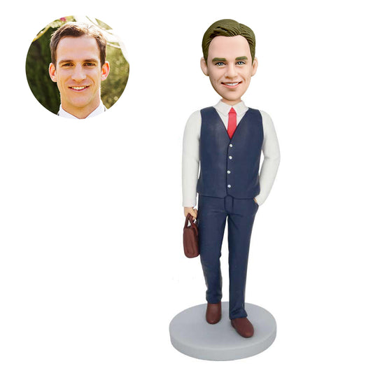 custom male lawyer bobbleheads with his briefcase