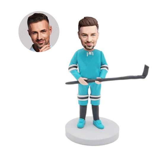 custom male ice hockey goalie bobbleheads