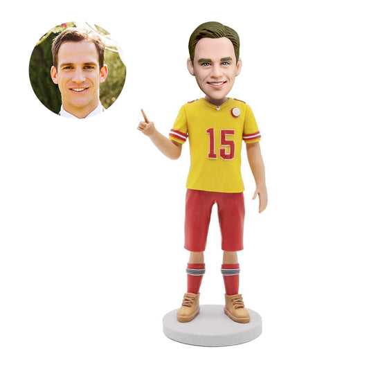 custom male soccer player bobbleheads