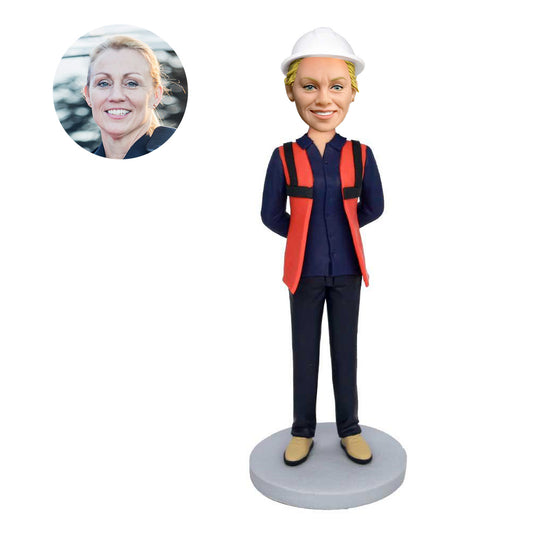 custom female engineer architect bobbleheads