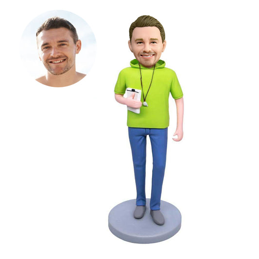 custom male soccer coach bobbleheads