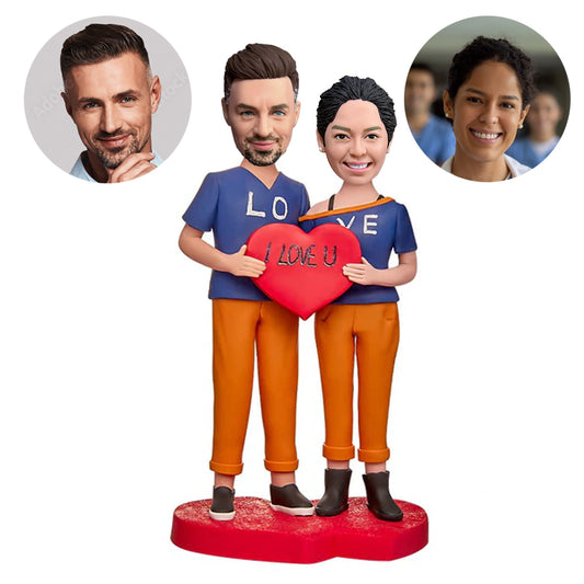 valentines day gifts custom happy couple bobbleheads hand in hand