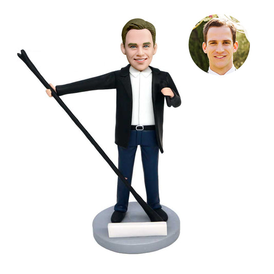 custom male singer bobbleheads singing with microphone