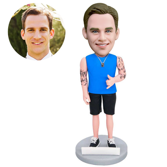 custom casual tattoo male bobbleheads