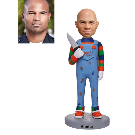 Custom Bobbleheads Halloween Gifts -No Shouting! Horrifying Men  Personalized Bobbleheads for the Special Someone as a Unique Gift Idea