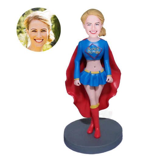 Custom Super Mom With Red Cape Bobblehead