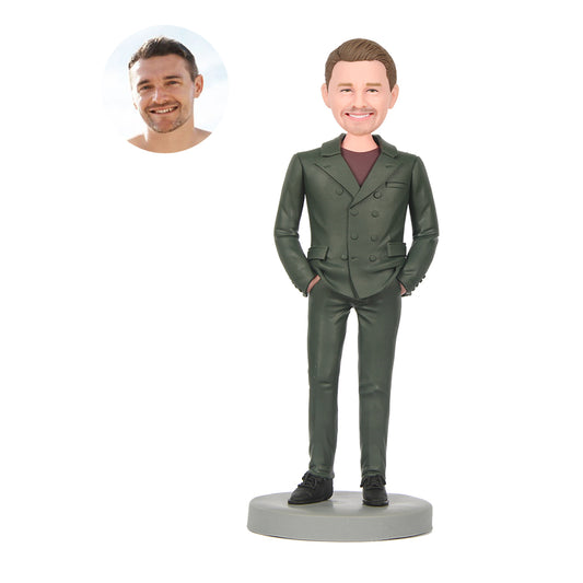 Male Boss with Hands in Pockets Custom Bobblehead