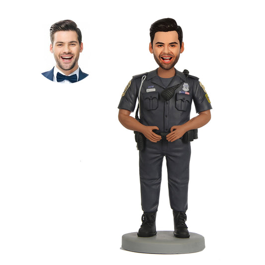 custom policeman bobbleheads holding a pistol