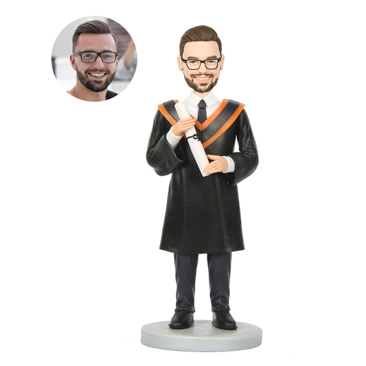 Graduation Man Custom Bobblehead With Engraved Text