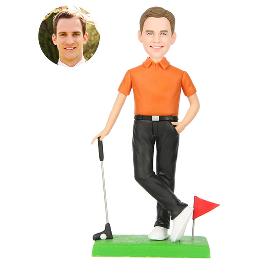 Custom Bobblehead Golf Course Man With Engraved Text