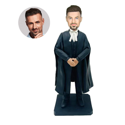 Male Lawyer In Black Uniform Custom Bobblehead