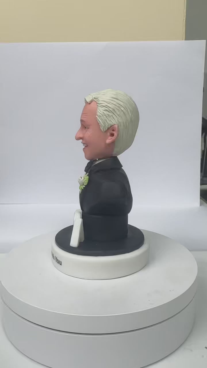 Dad Memorial Figurine | Custom Bust Sculpture in Loving Memory