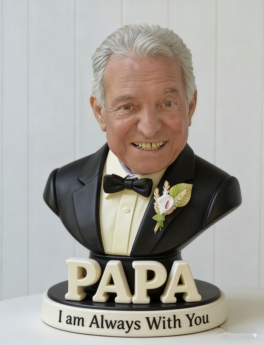 Dad Memorial Figurine | Custom Bust Sculpture in Loving Memory